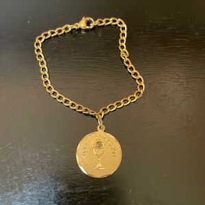 Elco 12K Gold Filled Holy Communion Charm Bracelet